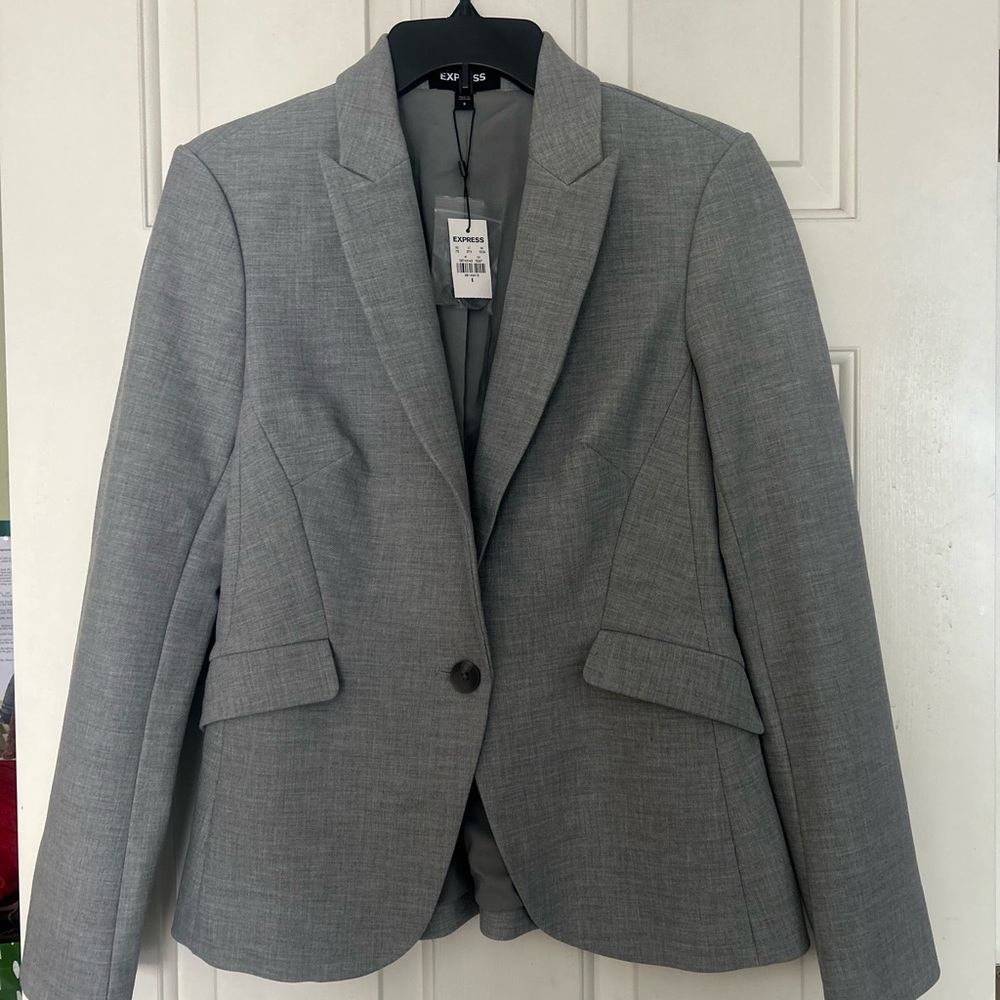 Express Lined Light Gray Blazer Jacket. Size 8. NWT.